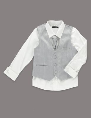 3 Piece Waistcoat, Shirt & Cravat Outfit &#40;1-10 Years&#41;